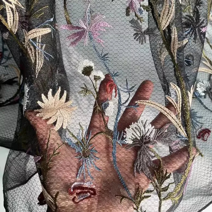 Menaloss Embroidery Tulle Lace Fabric