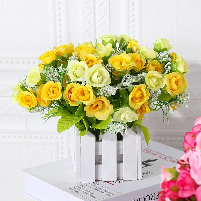 Zora 7 Fork Spring Color 21 Head Diamond Artificial Rose Flower