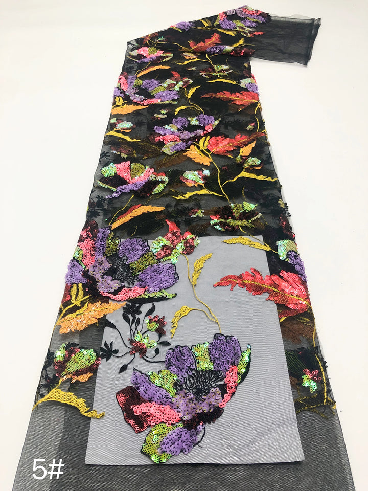 5 YARDS / 10 COLORS / Aurette Floral Beaded Embroidery Bridal Mesh Lace Fabric