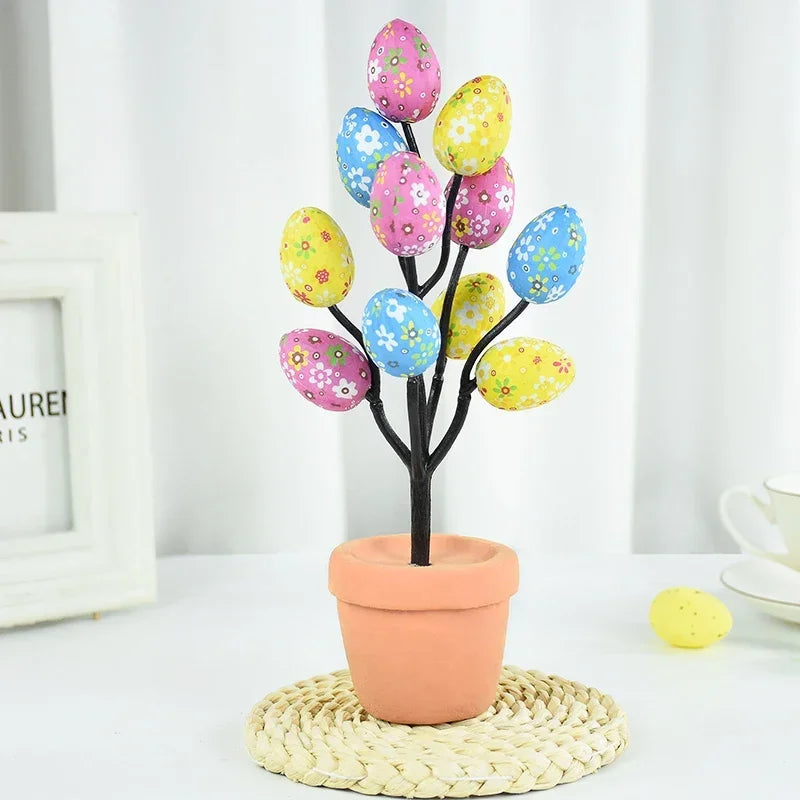 Colorful Easter Foam Egg Tree Flower Pot