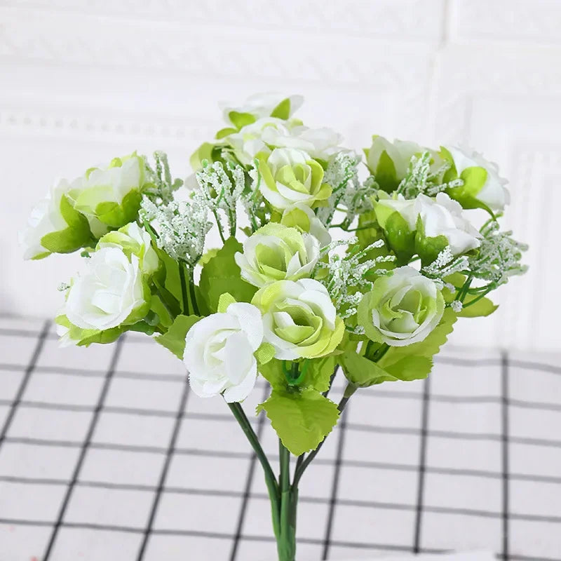 Zora 7 Fork Spring Color 21 Head Diamond Artificial Rose Flower