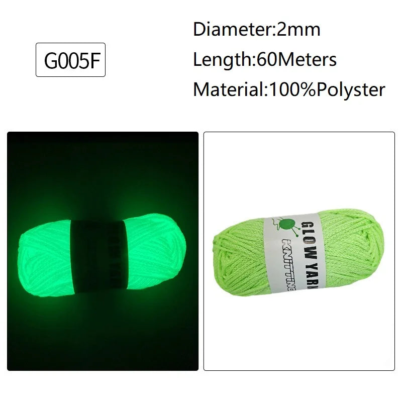 2mm 4mm Luminous Yarn Glow in the Dark Yarn
