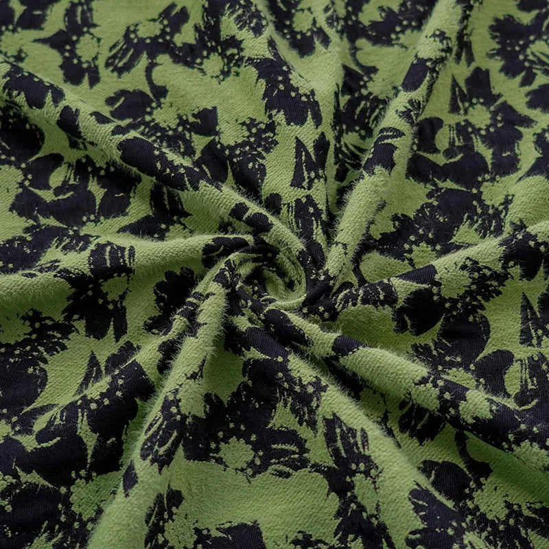 Mubarak Dark Green Yarn Dyed Jacquard Fabric