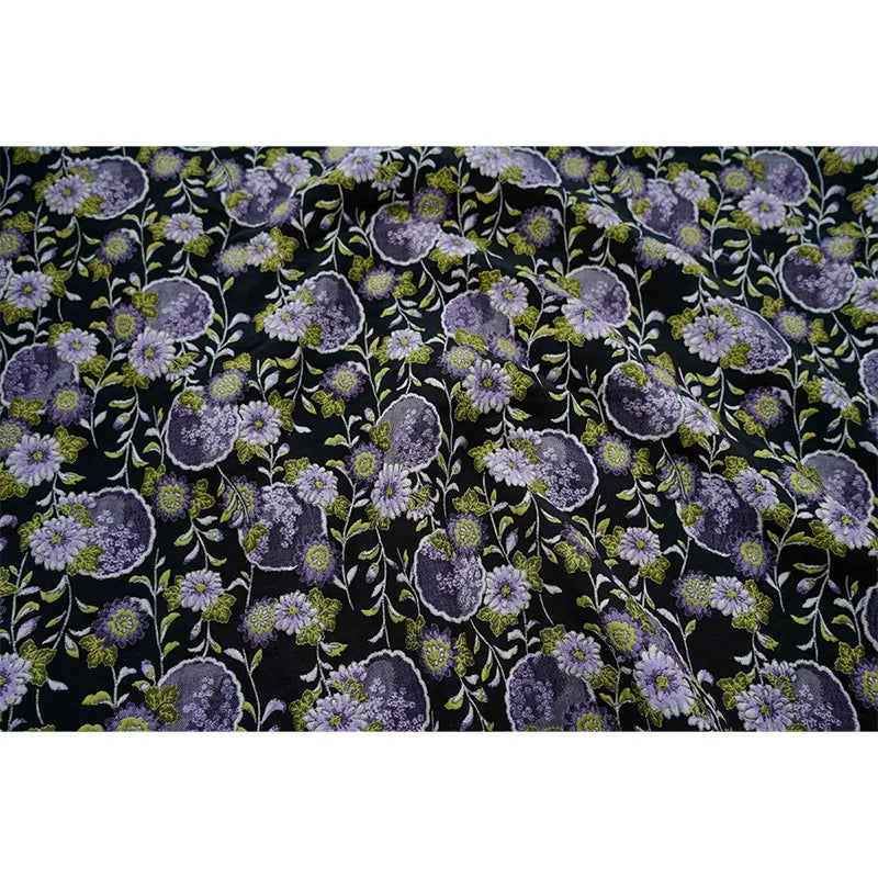 Hayai Purple Black Yarn Dyed Jacquard Fabric