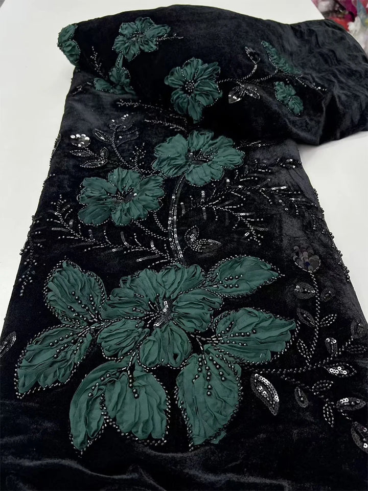 5 YARDS / 7 COLORS / Bellamira Beaded Embroidery Bridal Mesh Lace Fabric