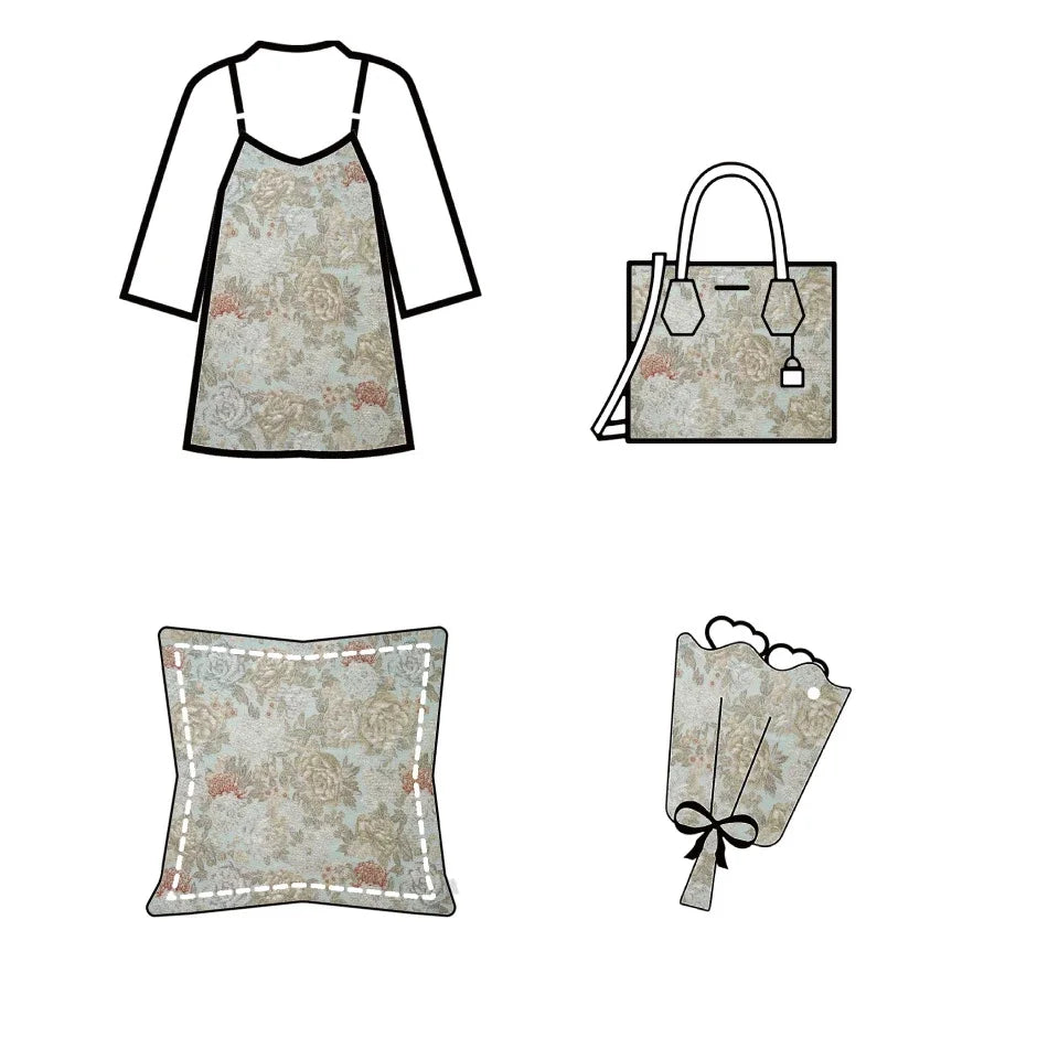 Minon Large Flower Thick Yarn Dyed Jacquard Fabric