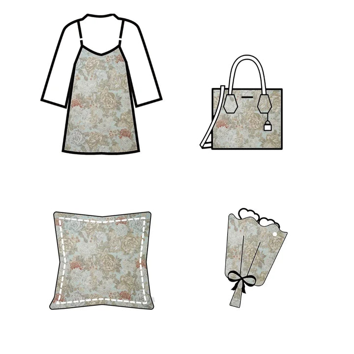 Minon Large Flower Thick Yarn Dyed Jacquard Fabric