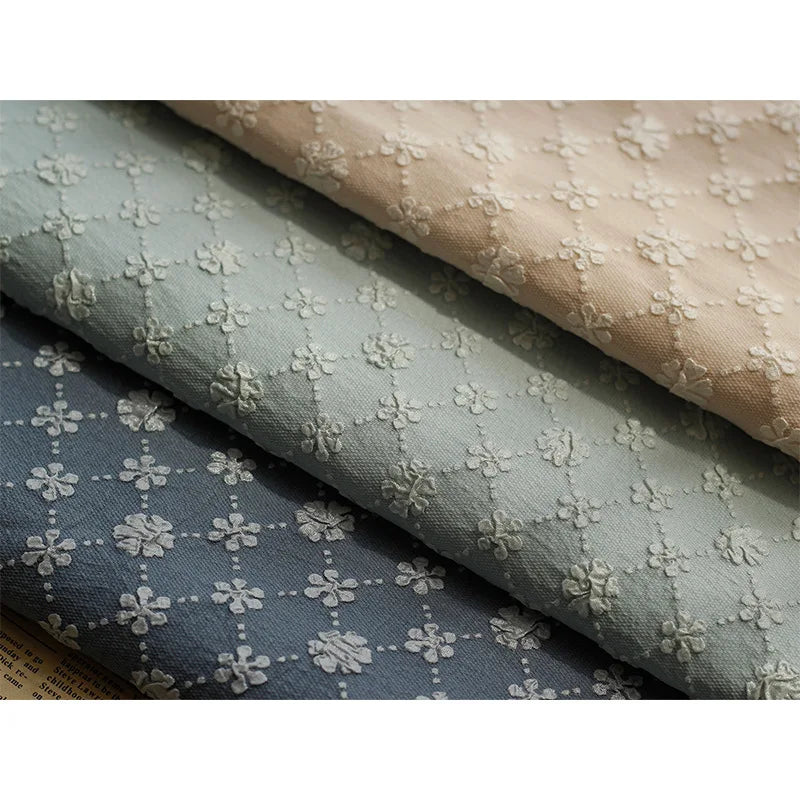 Benin Geometric Small Flower Embossed Bubble Jacquard Fabric