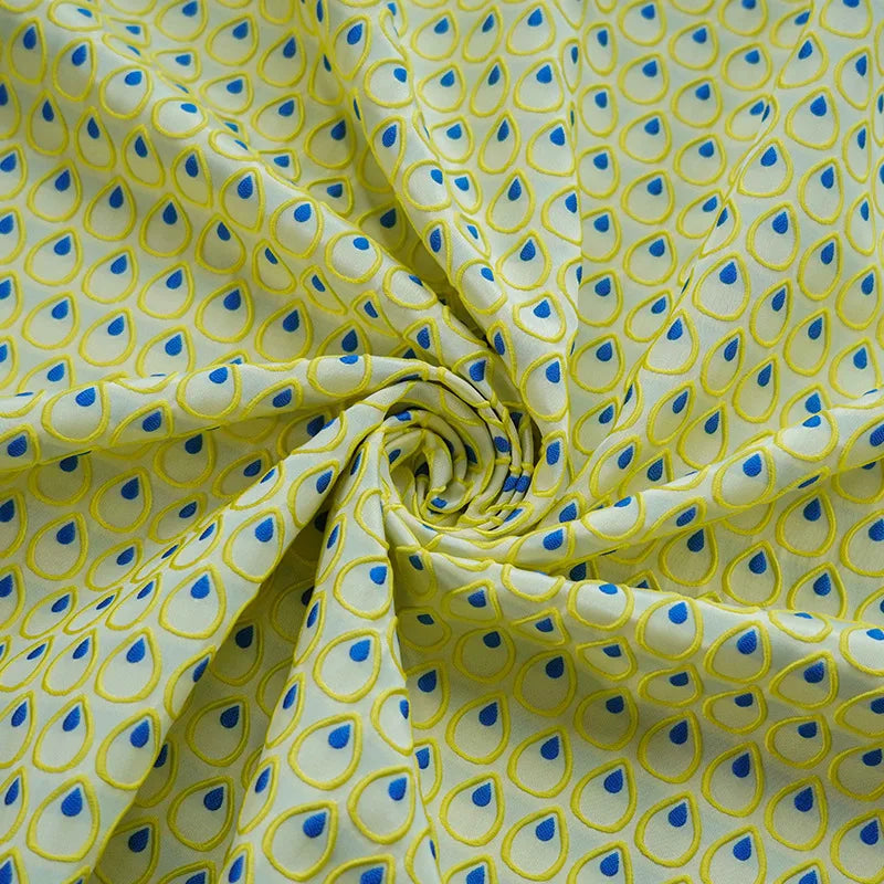 Fabian 3D Midcentury Bright Yellow Jacquard Fabric