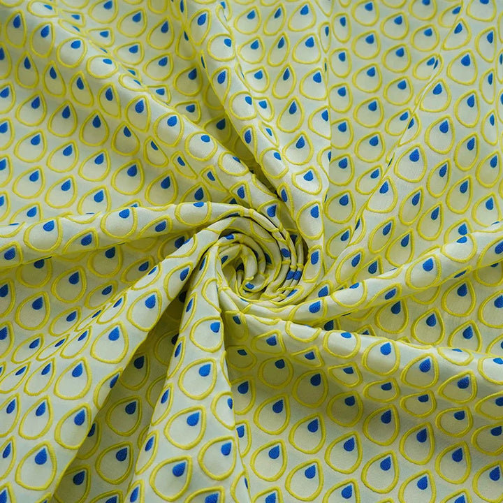 Fabian 3D Midcentury Bright Yellow Jacquard Fabric