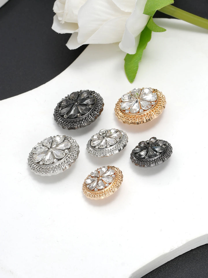 4 PC / Heim Rhinestone Buttons