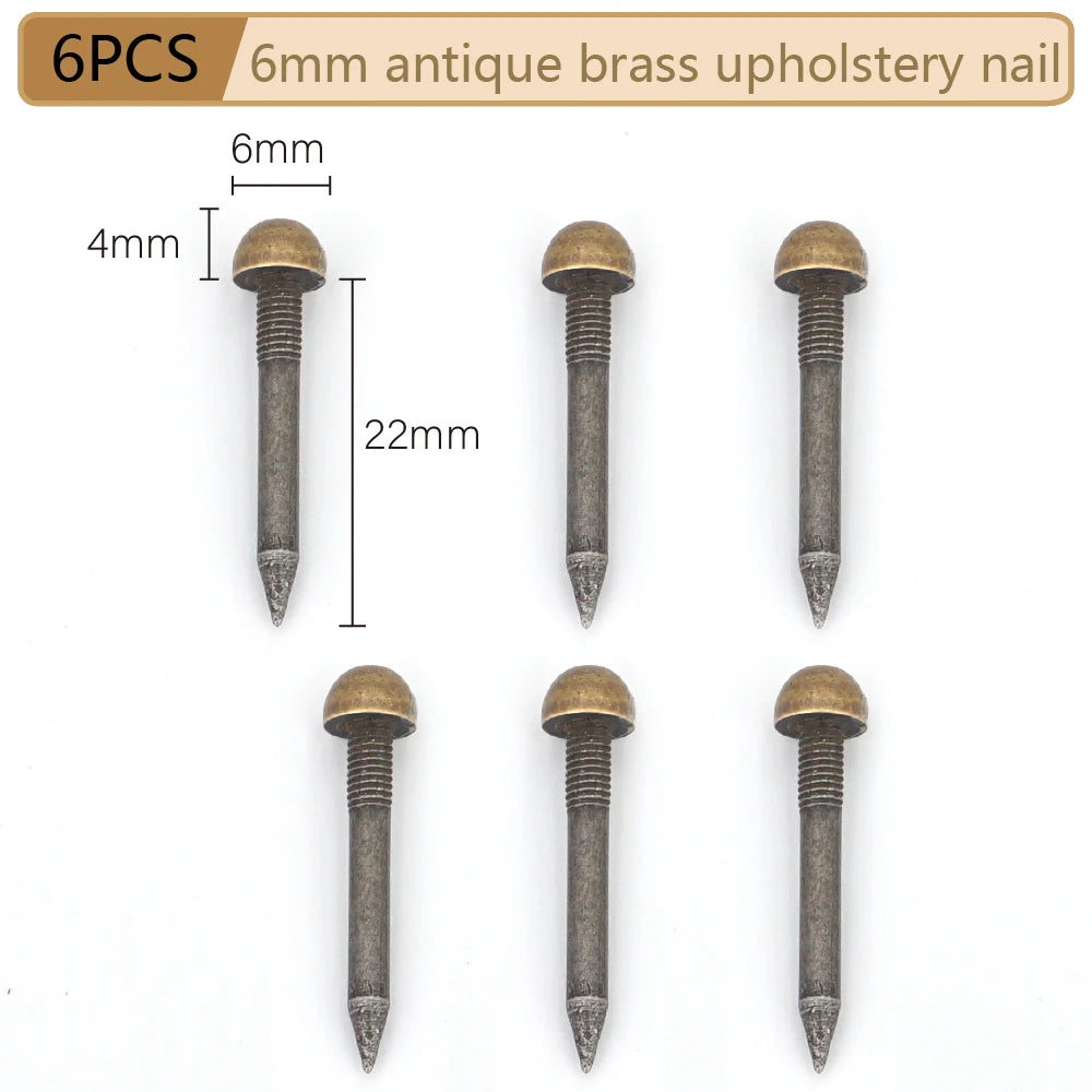 Round Dome Solid Brass Upholstery Nails