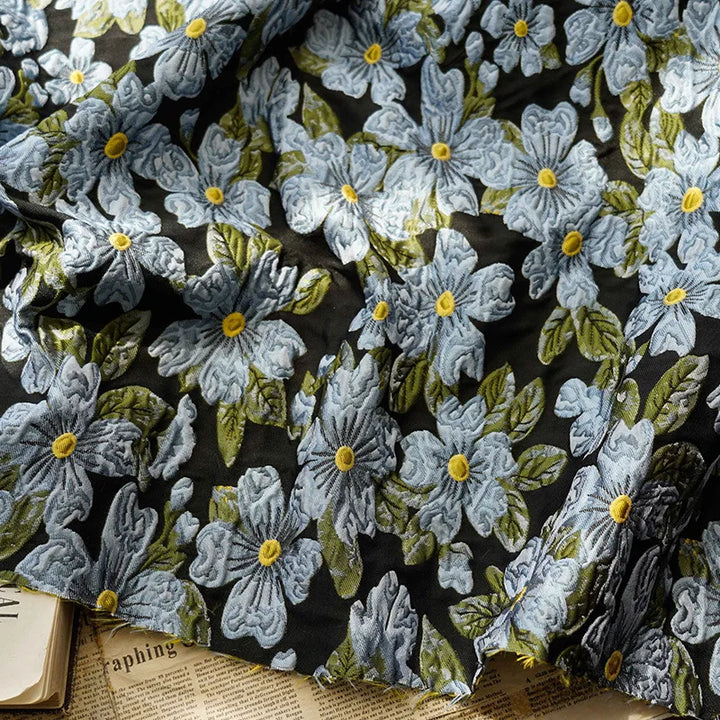Mosimomo Embossed Flowers Yarn Dyed Jacquard Fabric
