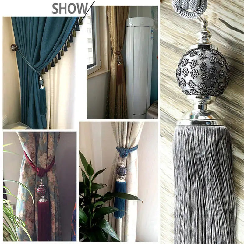 2 PC Eloure Curtain Tassel Fringe Tiebacks