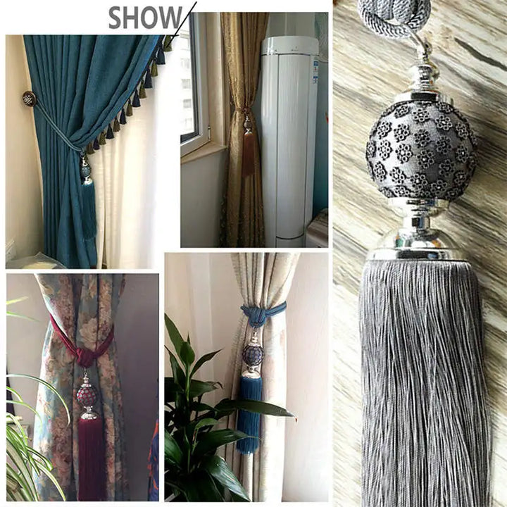 2 PC Eloure Curtain Tassel Fringe Tiebacks