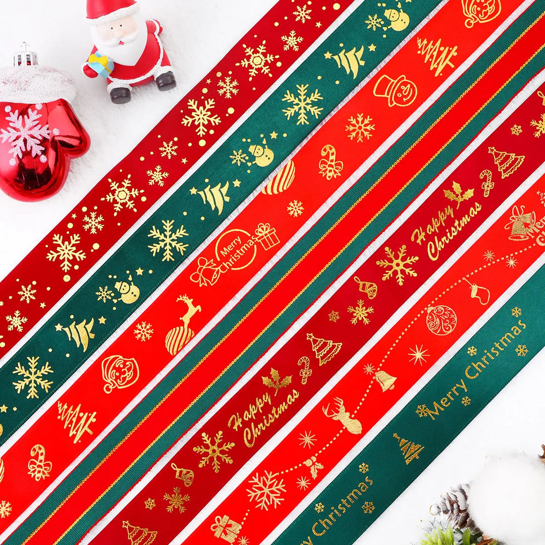 5 Yards / Polyester Printed Christmas Decoration Ribbon