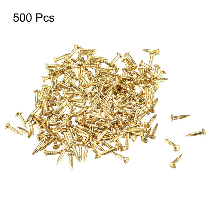 500pc Mini 1.2mm Antique Brass Steel Nails