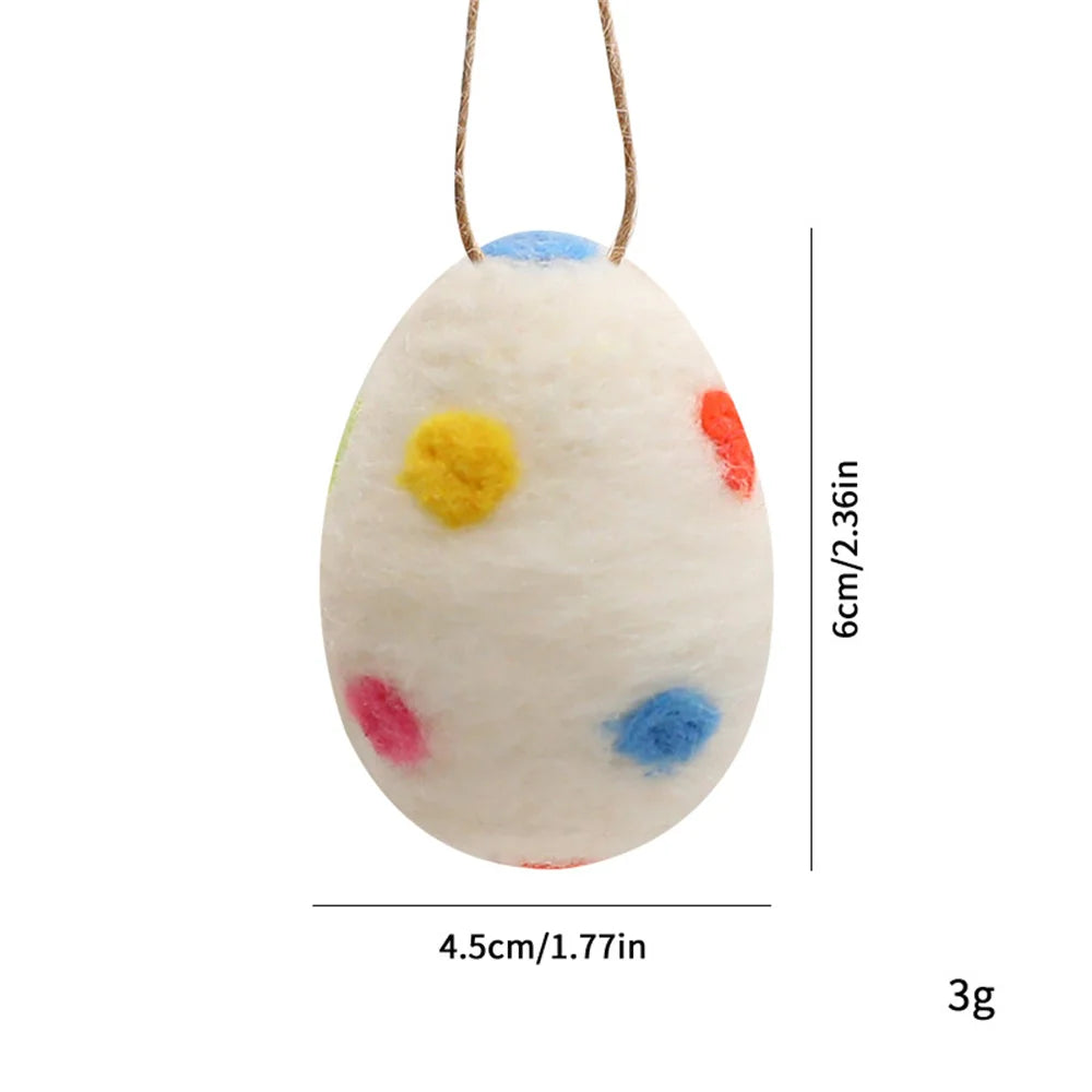 Daisy Wool Felt Easter Egg Ornaments