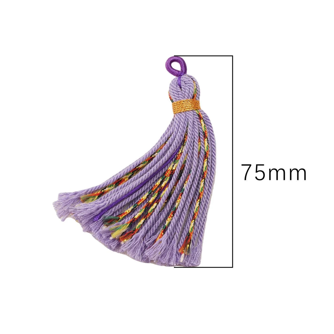 Elvara 75mm Long Colorful Hand Twisted Cotton Ethnic Tassels