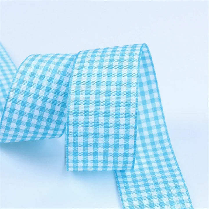 5 Yards / Lattice Plaid Gift Wrapping Polyester Ribbon