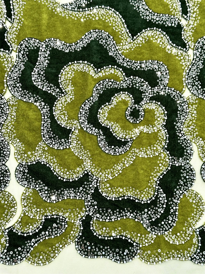 5 YARDS / 6 COLORS / Althéa Beaded Embroidery Bridal Mesh Lace Fabric