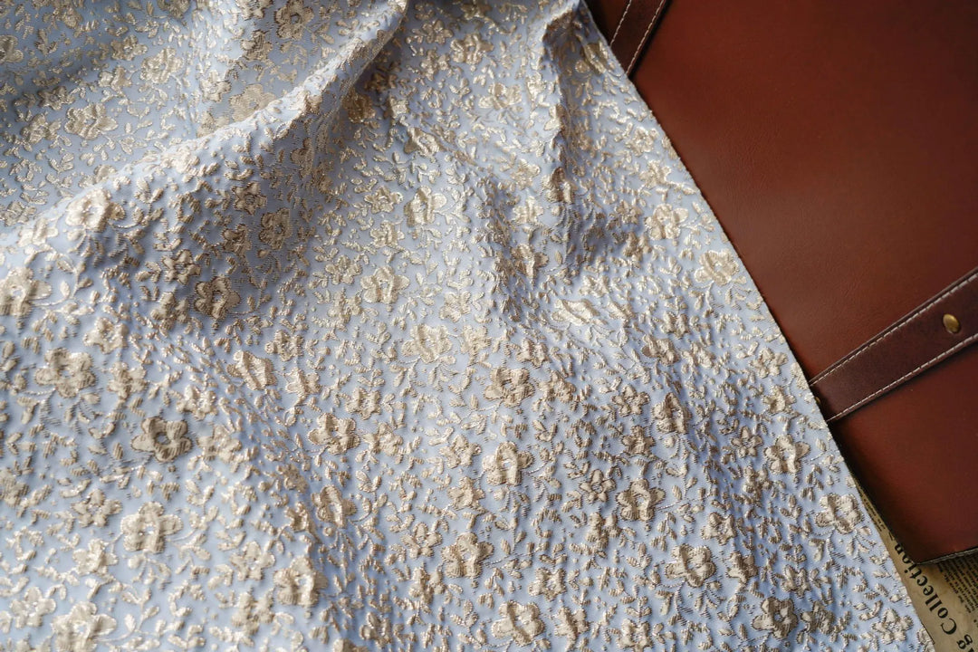 Elimani Gold Silver Floral Jacquard Fabric