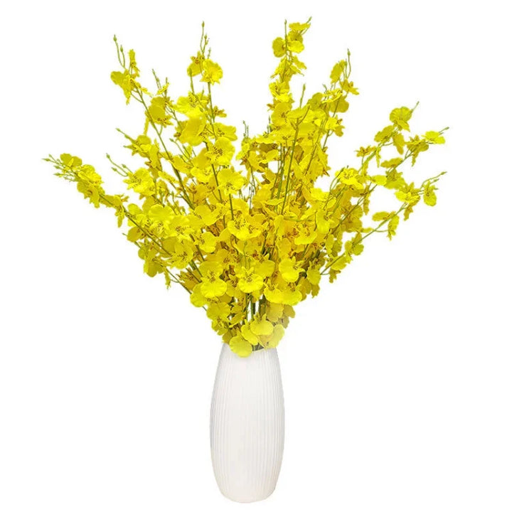 Aura 38 inch Artificial Dancing Orchid Yellow Fake Flower
