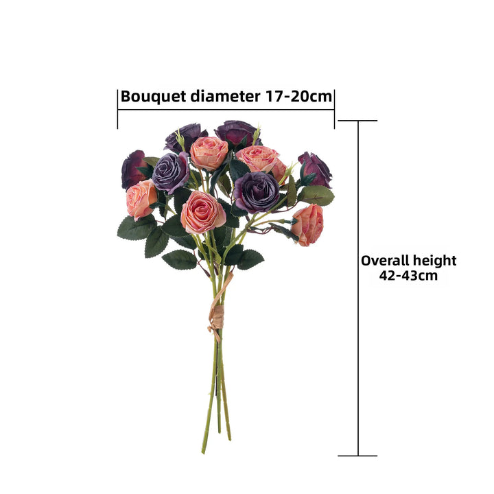 Brio 17 Inch Artificial Burnt Edge Rose Bouquet