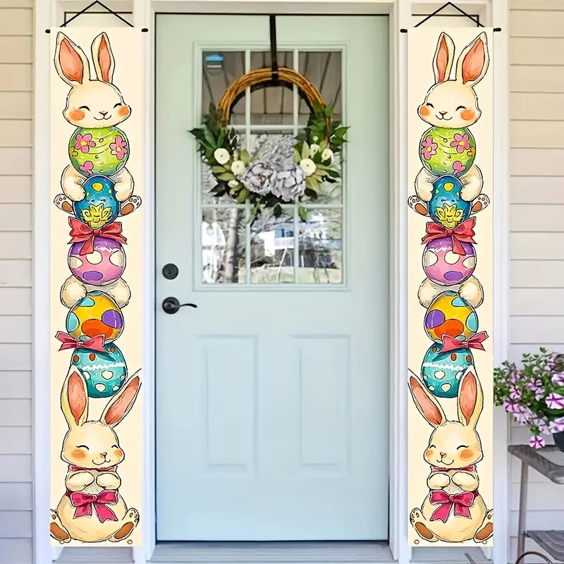 Happy Easter Bunny Friends Door Banner / 2PC