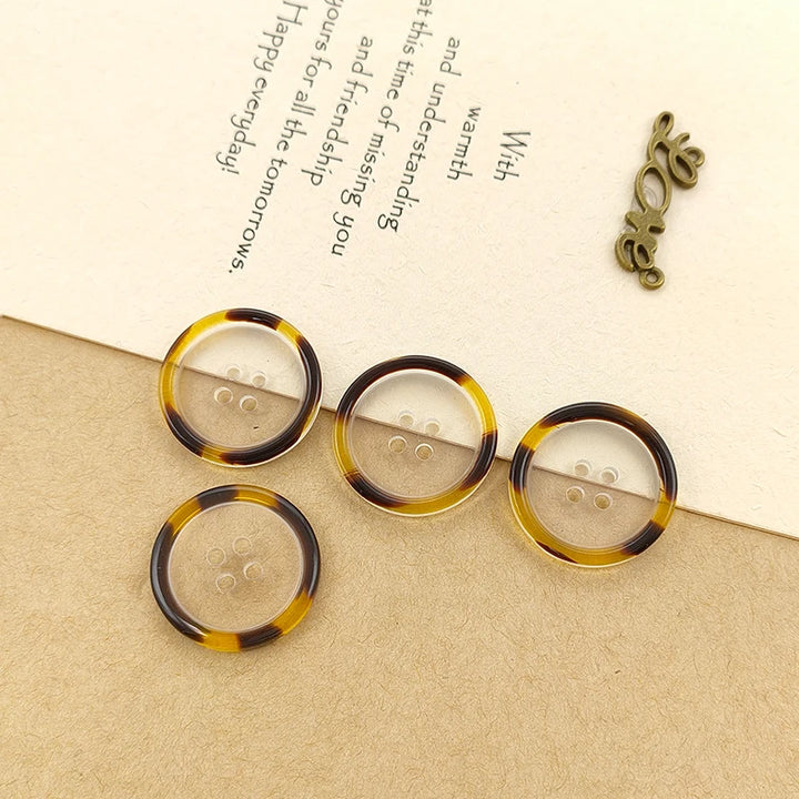 Heixo Leopard Resin Button - 20 PC