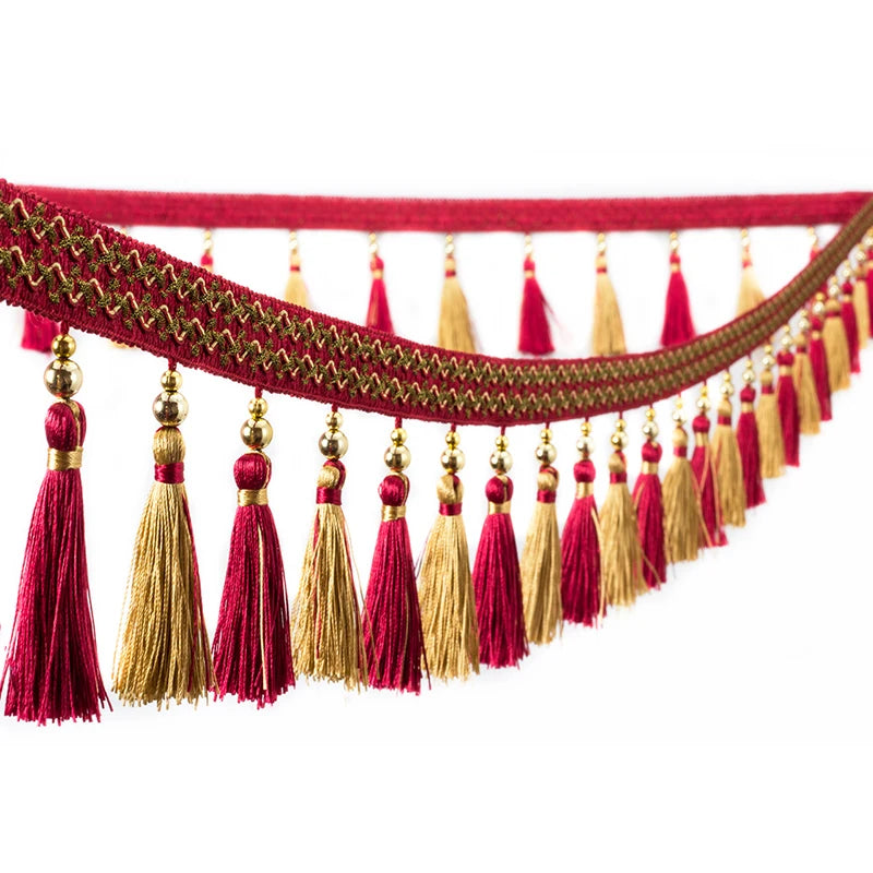 Olie Metal Beaded Tassel Fringe Trim