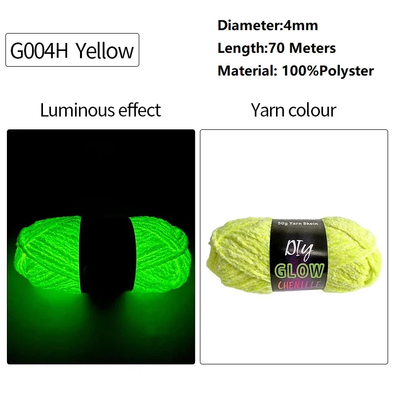 2mm 4mm Luminous Yarn Glow in the Dark Yarn