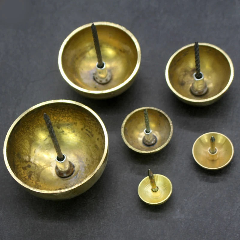 4pc Vintage 100% Brass Upholstery Tack Nails