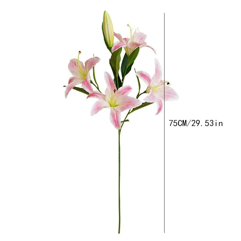 29" Faux Lily Flowers Bundle