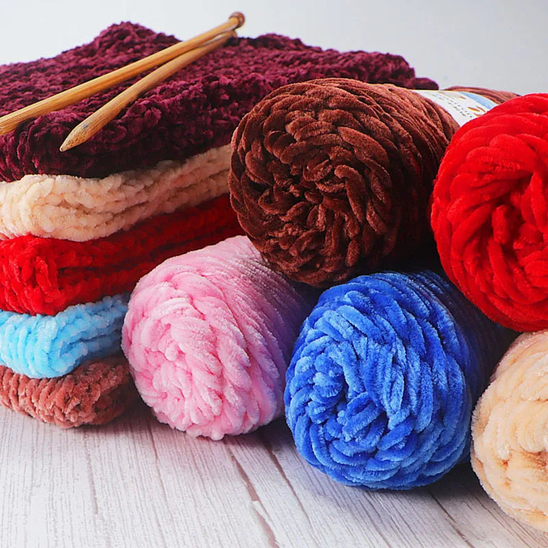 5PC/ Chenille Crochet Yarn