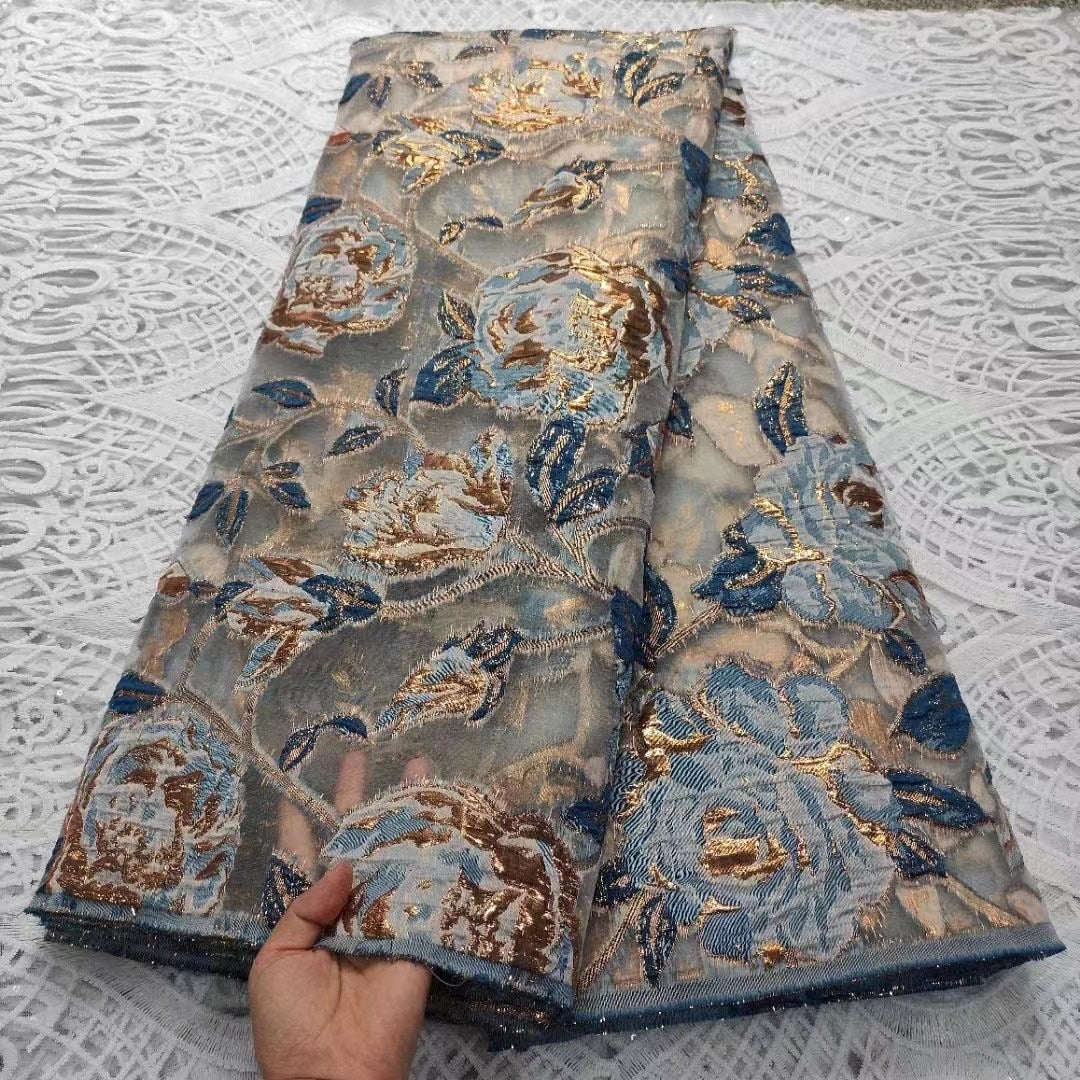 5 YARDS / 5 COLORS / Semi Sheer Watercolor Floral Viscose Jacquard Brocade Woven Fashion Jacket Dress Fabric