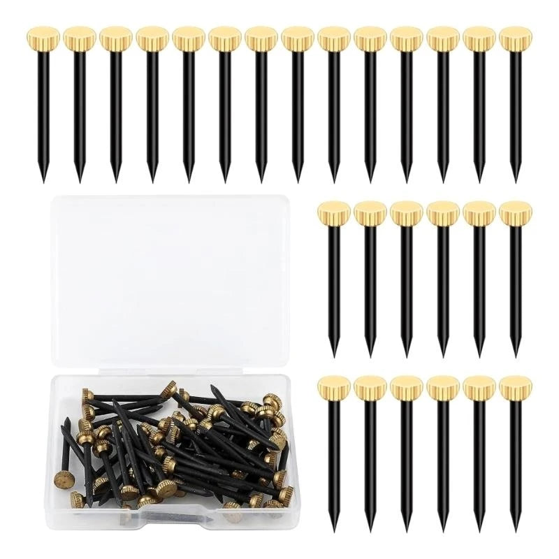 Pack of 50 Versatile Round Black Gold Small Head Nails