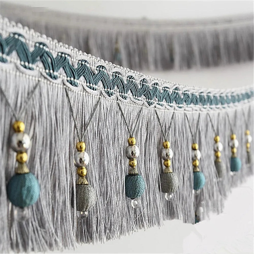 12 Yards / 8 Colors / MAURICE Beaded Ball Tassel Fringe Trim