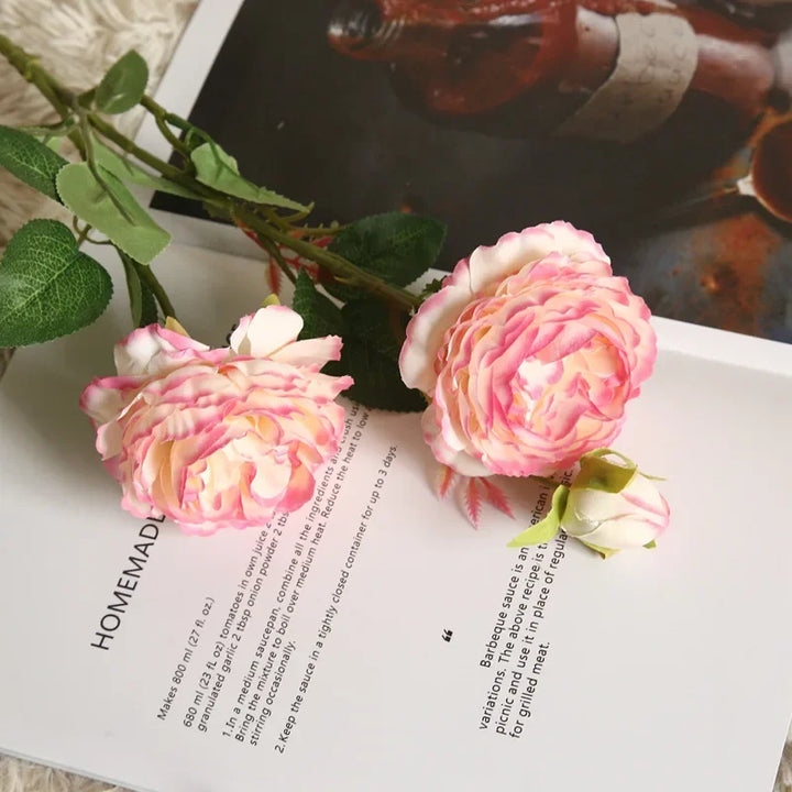 Davia 3 Head Faux Peony Flower
