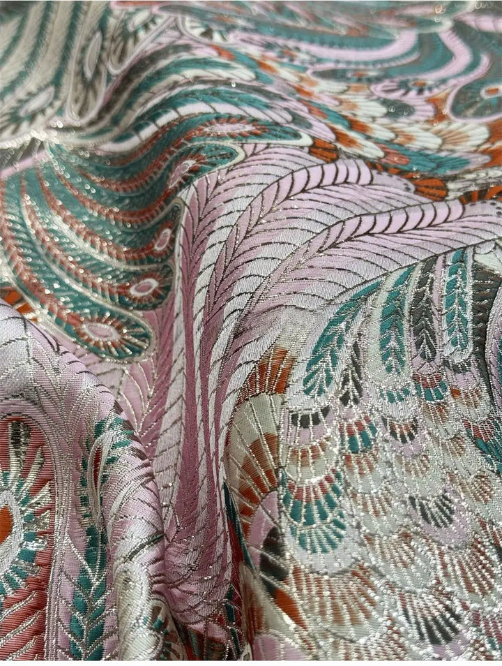 Gullier Beautiful Peacock Design Woven Jacquard Fabric
