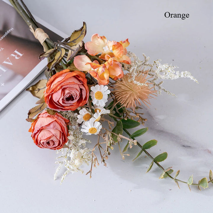 Elowen 16 Inch Artificial Rose Bud Hand-tied Bouquet