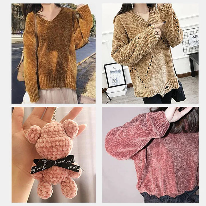 5PC/ Chenille Crochet Yarn