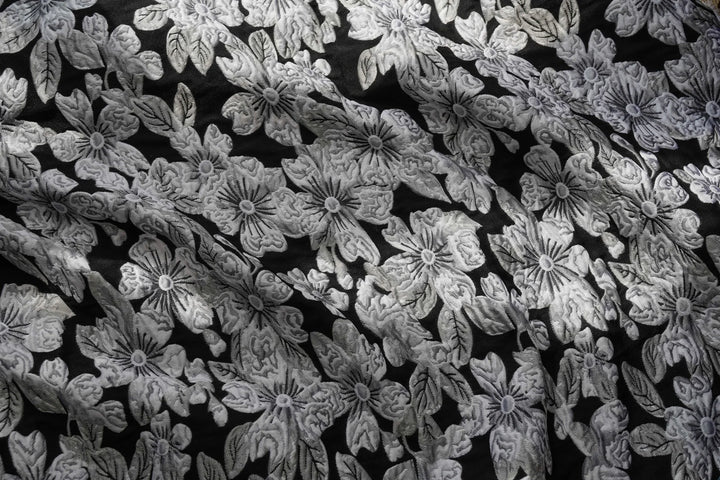 Mosimomo Embossed Flowers Yarn Dyed Jacquard Fabric