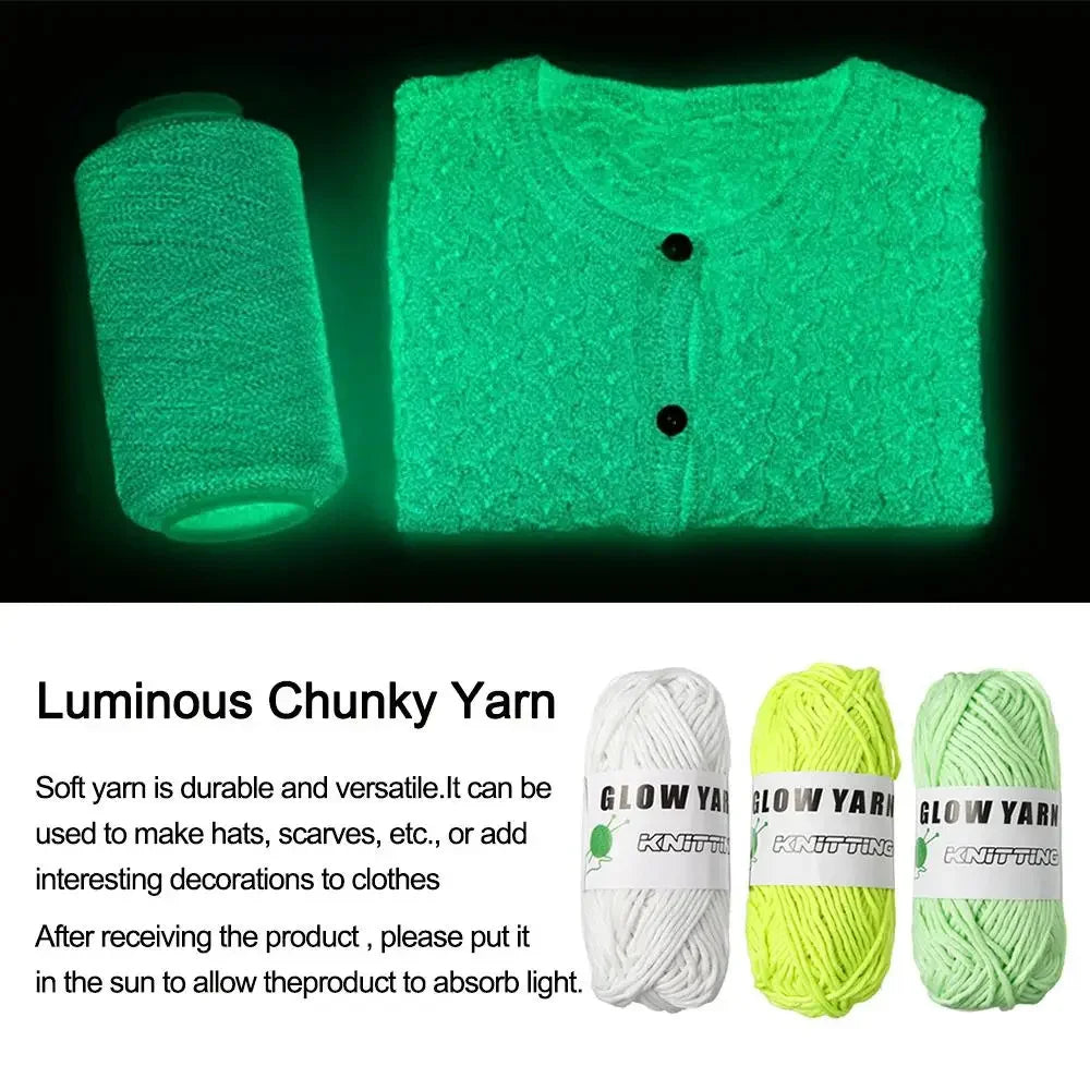 2mm 4mm Luminous Yarn Glow in the Dark Yarn