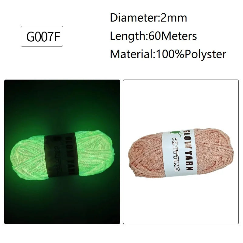 2mm 4mm Luminous Yarn Glow in the Dark Yarn