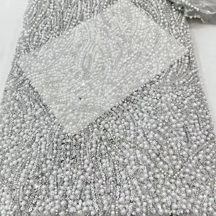 5 YARDS / 8 COLORS / HAEMON Sequin Beaded Embroidery Glitter Mesh Dress Lace Fabric