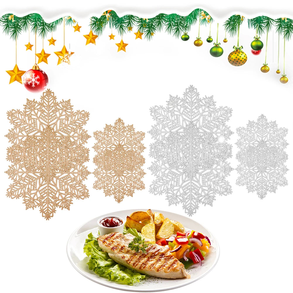 Coaster Set of 4 Christmas Snowflake Placemats