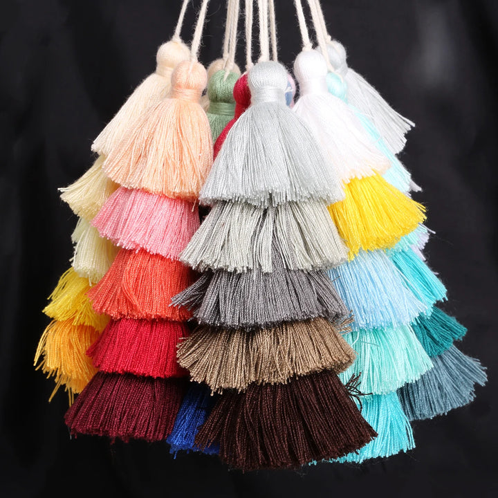 Valure 12cm Polyester Cotton 5 Layers Colorful Key Tassels
