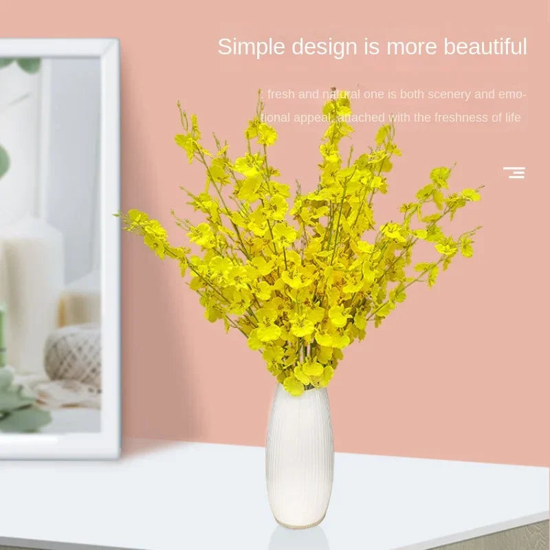 Aura 38 inch Artificial Dancing Orchid Yellow Fake Flower