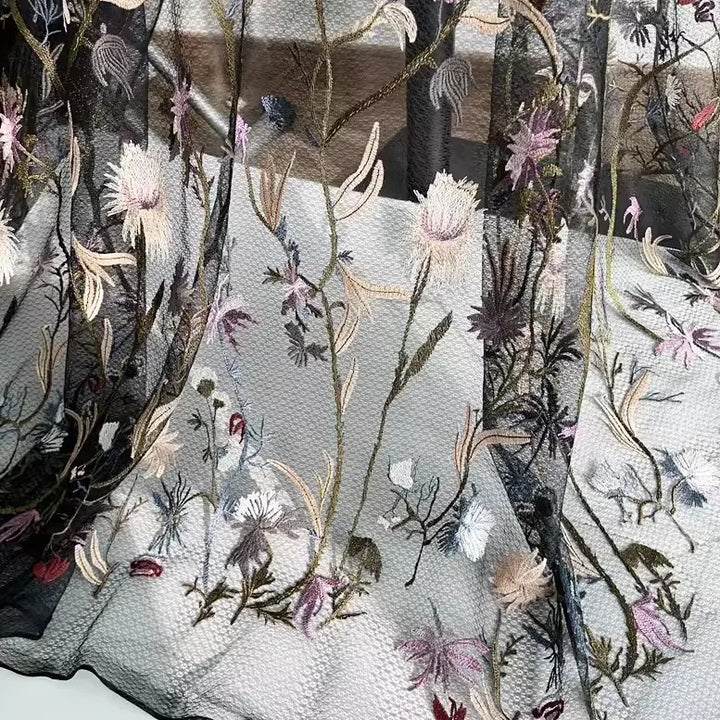 Menaloss Embroidery Tulle Lace Fabric